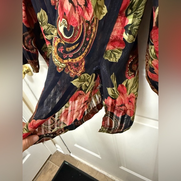 Women’s Victoria’s Secret Gold Label Vintage Floral Paisley Sheer Top M 90s - Picture 4 of 9